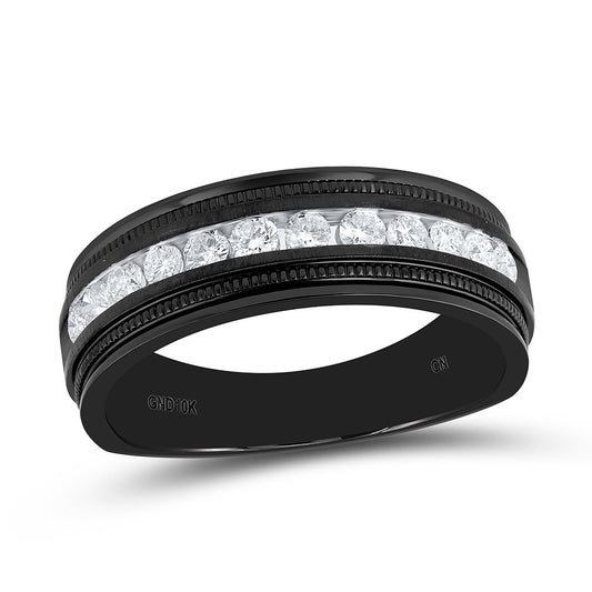 10K White Gold 1/2Cttw Natural Diamond Cn Mens Machine Set Band