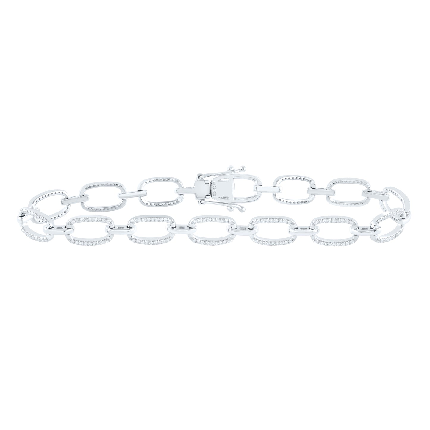 14K Yellow Or White Gold 3/4Cttw Natural Diamond Cn (6.5 Mm) Ladies Cuban Bracelet (7 Inch)