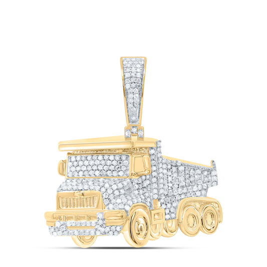 Sterling Silver 7/8Cttw Natural Diamond P3 Truck Mens Charm