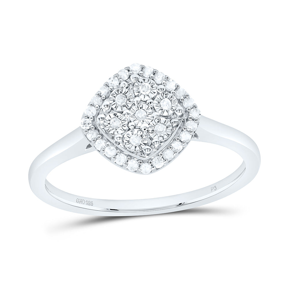 Sterling silver 1/8 Cttw Natural Diamond Fanuk Curved Bridal Anniversary Wedding Engagement Band Ring