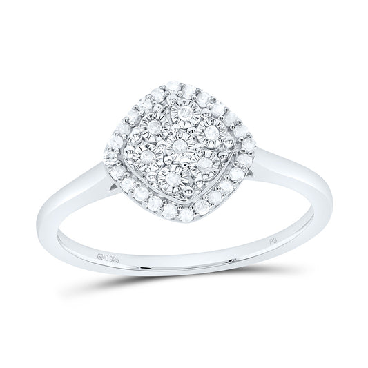 Sterling silver 1/8 Cttw Natural Diamond Fanuk Curved Bridal Anniversary Wedding Engagement Band Ring