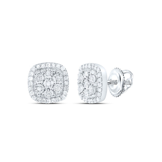 Sterling Silver 1/4Cttw Natural Diamond Gift Curved Fanuk Earring