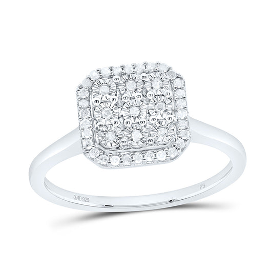 Sterling silver 1/6 Cttw Natural Diamond Ascher Fanuk Bridal Anniversary Wedding Engagement Band Ring