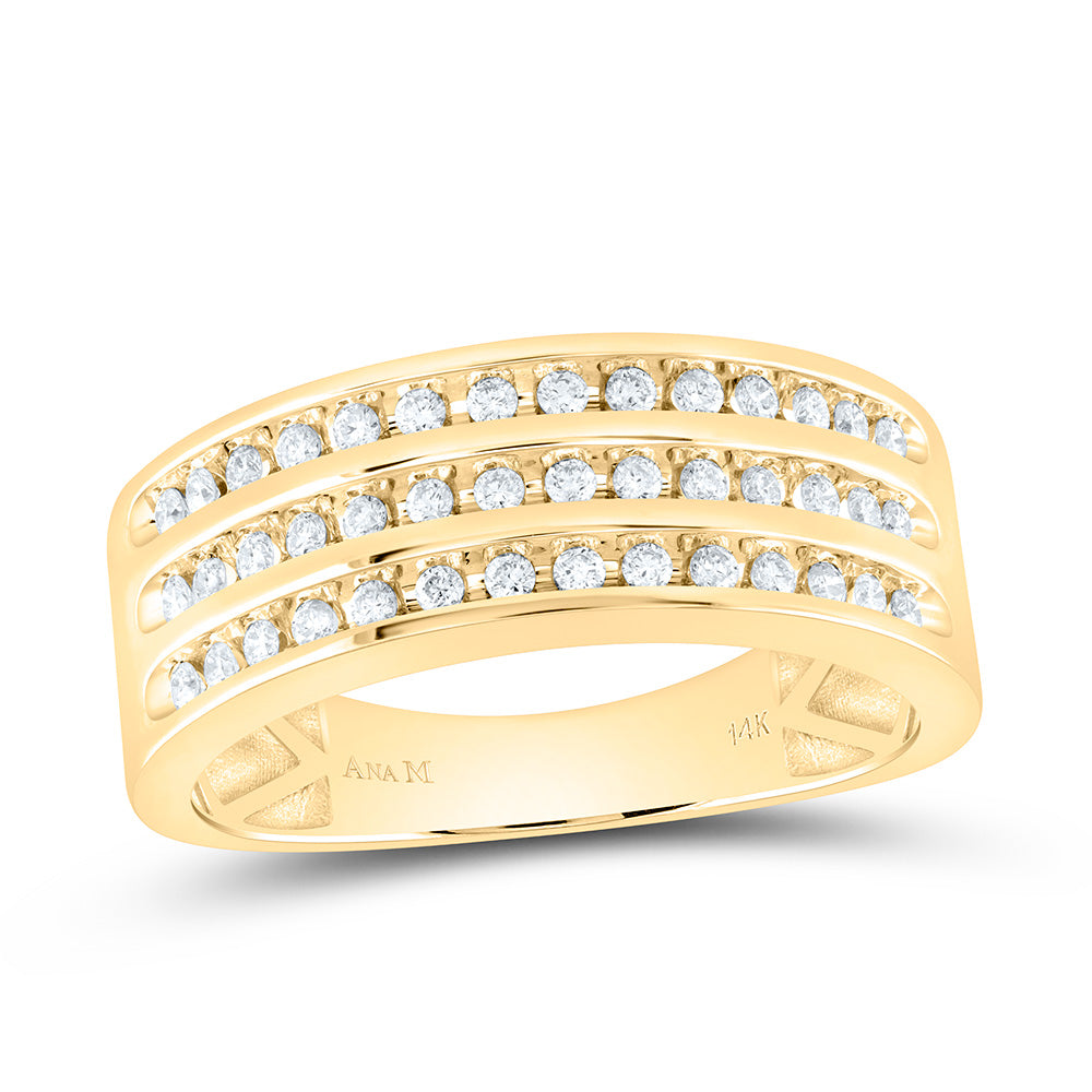 14K Yellow Gold 1 1/3Cttw Natural Diamond Round Trio Set
