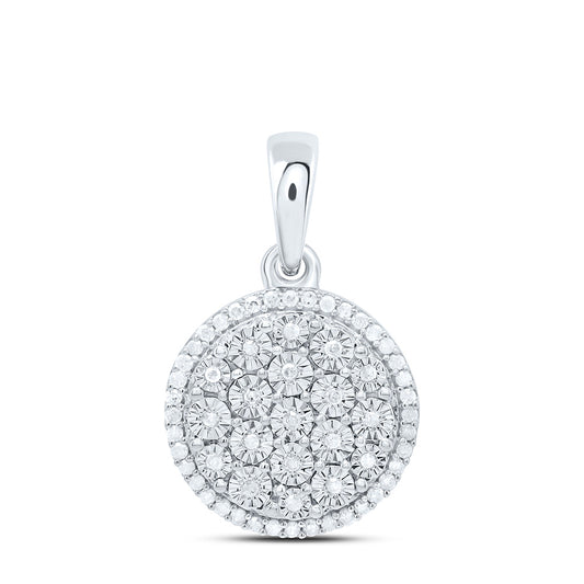 Sterling Silver 1/4Cttw Natural Diamond Gift Fanuk Round Pendant