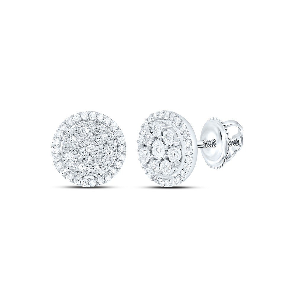 Sterling Silver 1/4Cttw Natural Diamond Gift Fanuk Round Earring