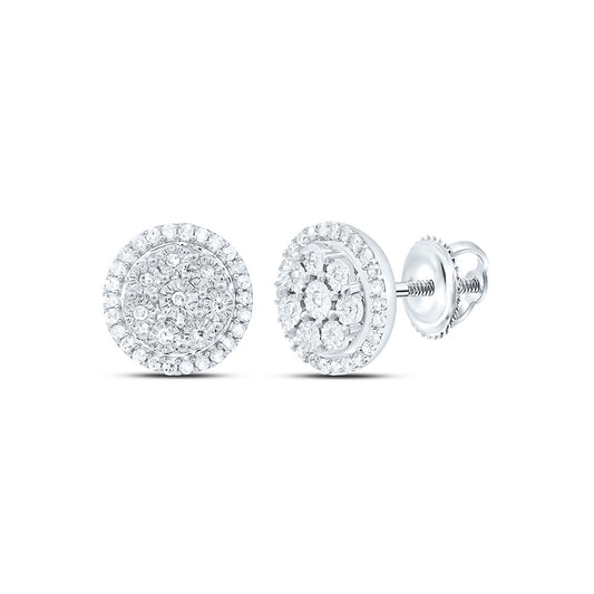 Sterling Silver 1/4Cttw Natural Diamond Gift Fanuk Round Earring