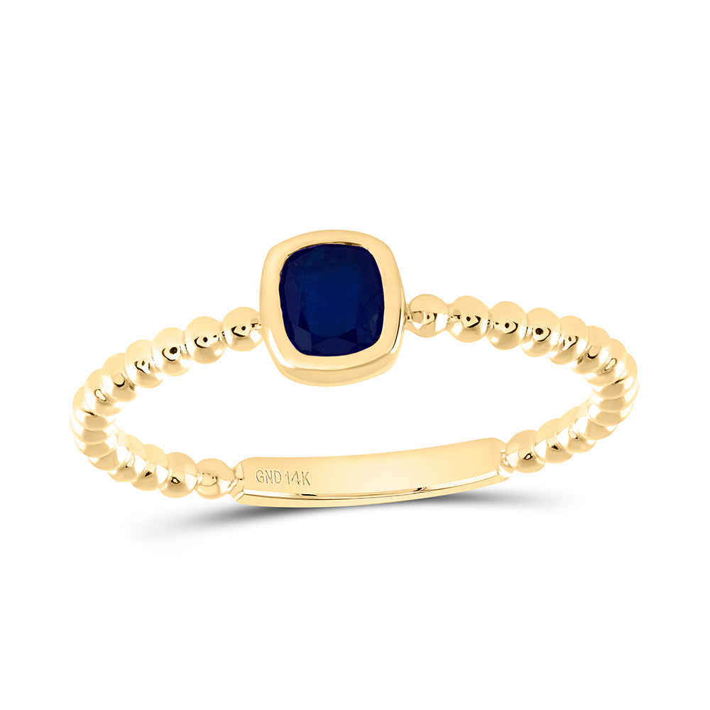 14K Yellow Or White Or Rose Gold 4.2X3.8Mm Natural Cushion Gem Ladies Ring