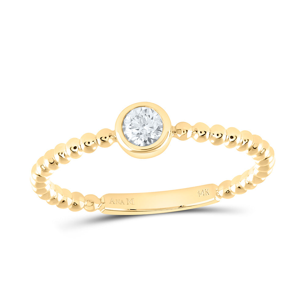 14K Yellow Or White Gold 1/6Cttw Natural Diamond Fashion Round Ring