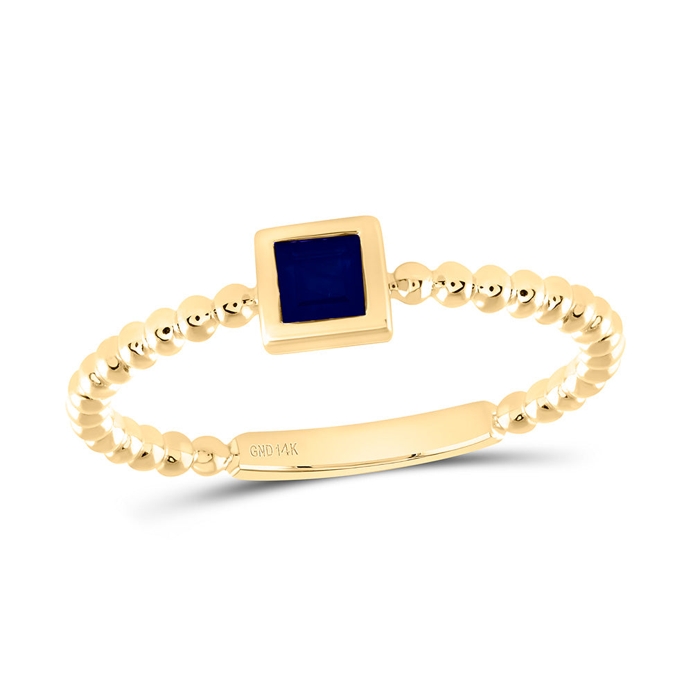 14K Yellow Or White Or Rose Gold 3.1Mm Princess Gem Ladies Ring