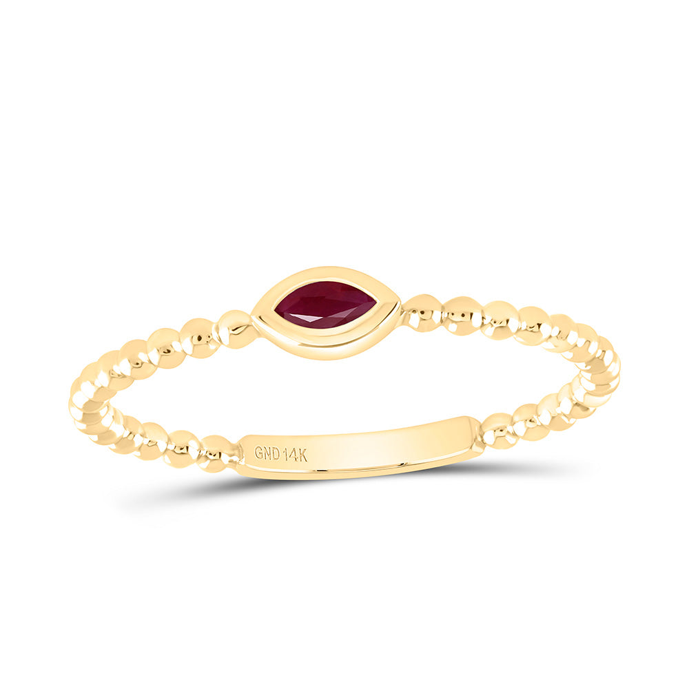 14K Yellow Or White Or Rose Gold 4X2.1Mm Gem Marquise Ladies Ring