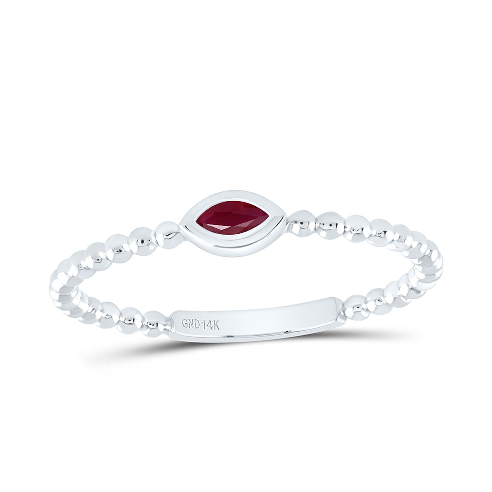 14K Yellow Or White Or Rose Gold 4X2.1Mm Gem Marquise Ladies Ring