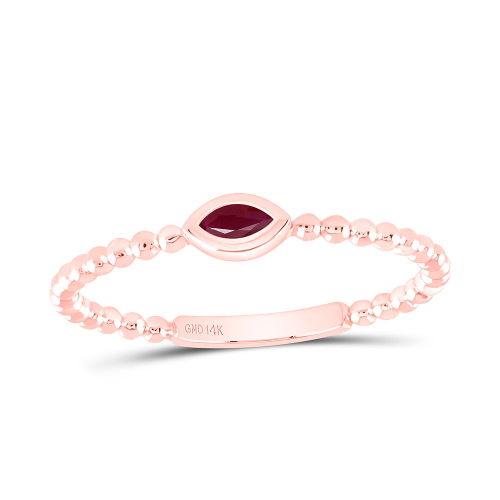 14K Yellow Or White Or Rose Gold 4X2.1Mm Gem Marquise Ladies Ring