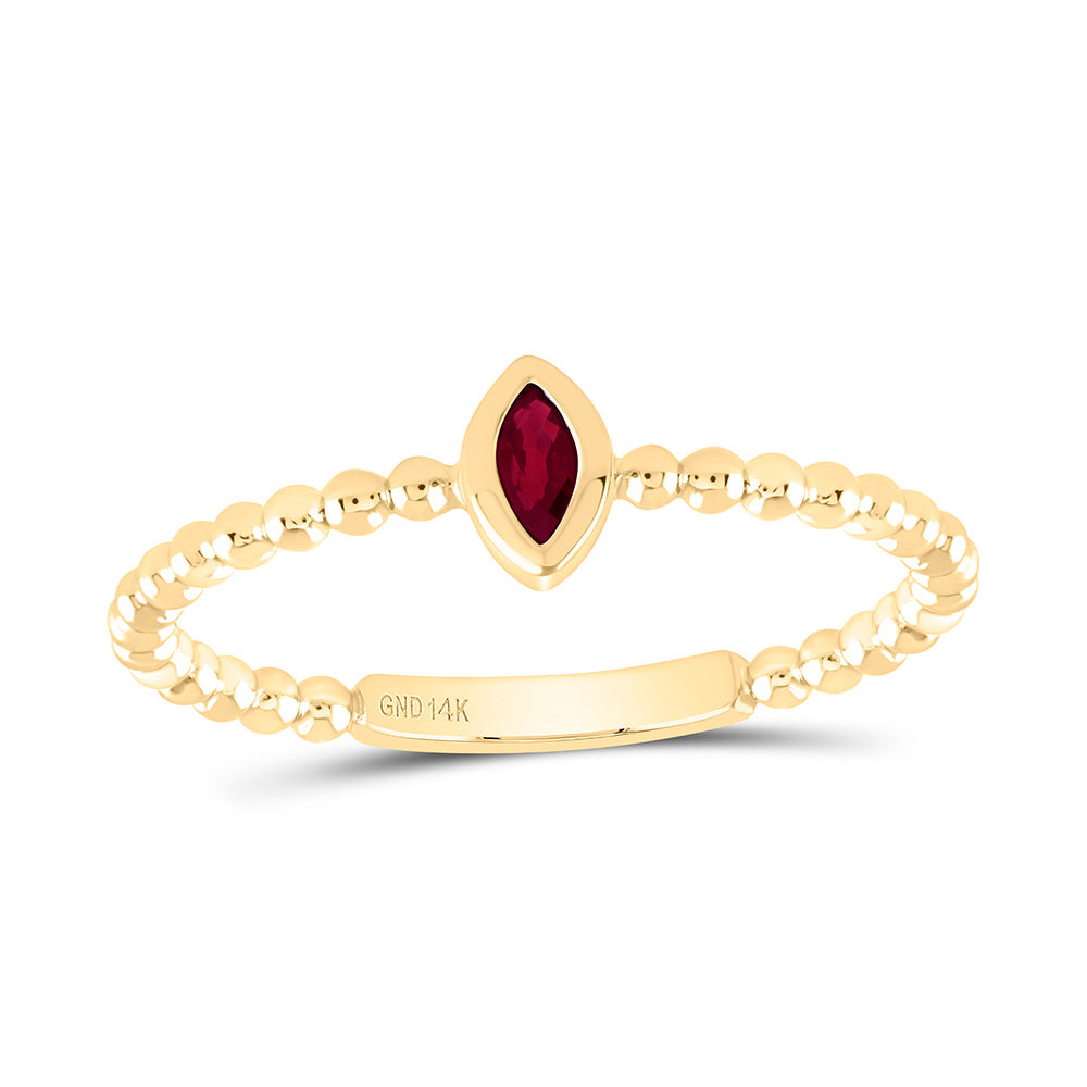 14K Yellow Or White Or Rose Gold 4X2.1Mm Marquise Gem Ladies Ring