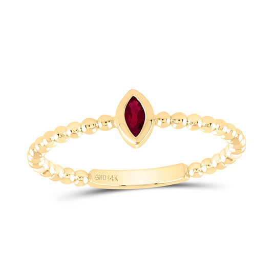 14K Yellow Or White Or Rose Gold 4X2.1Mm Marquise Gem Ladies Ring