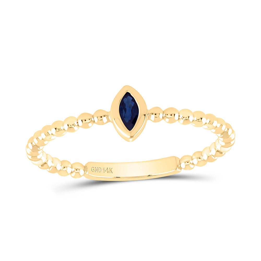 14K Yellow Or White Or Rose Gold 4X2.1Mm Marquise Gem Ladies Ring