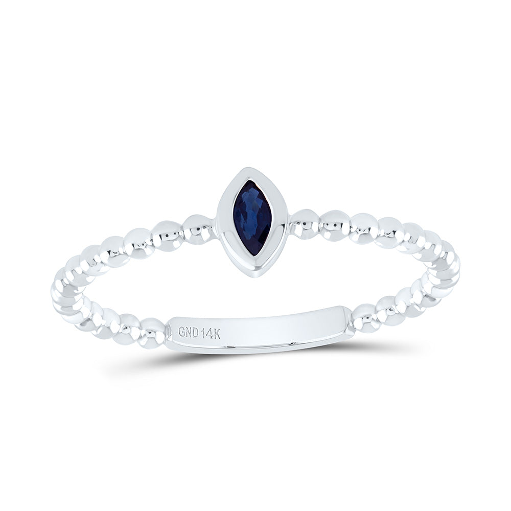 14K Yellow Or White Or Rose Gold 4X2.1Mm Marquise Gem Ladies Ring