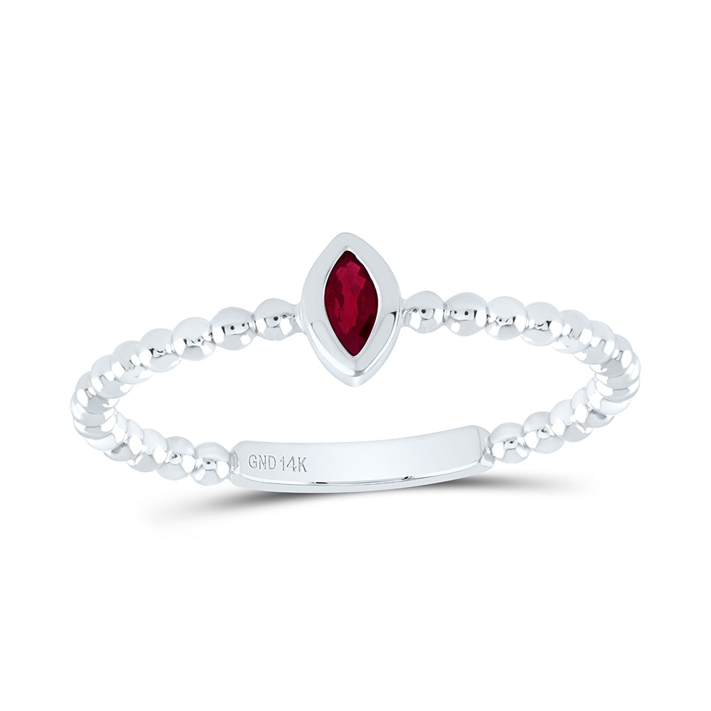 14K Yellow Or White Or Rose Gold 4X2.1Mm Marquise Gem Ladies Ring