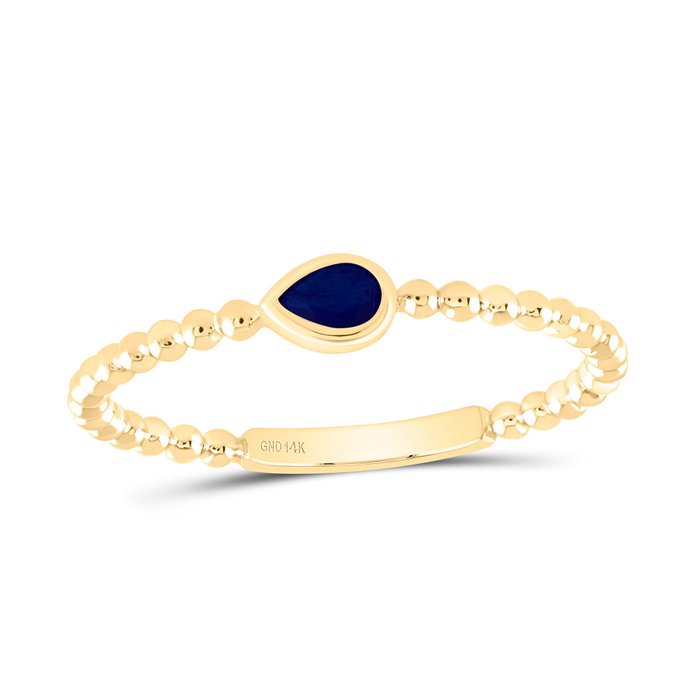 14K Yellow Or White Or Rose Gold 4X3Mm Pear Gem Ladies Ring