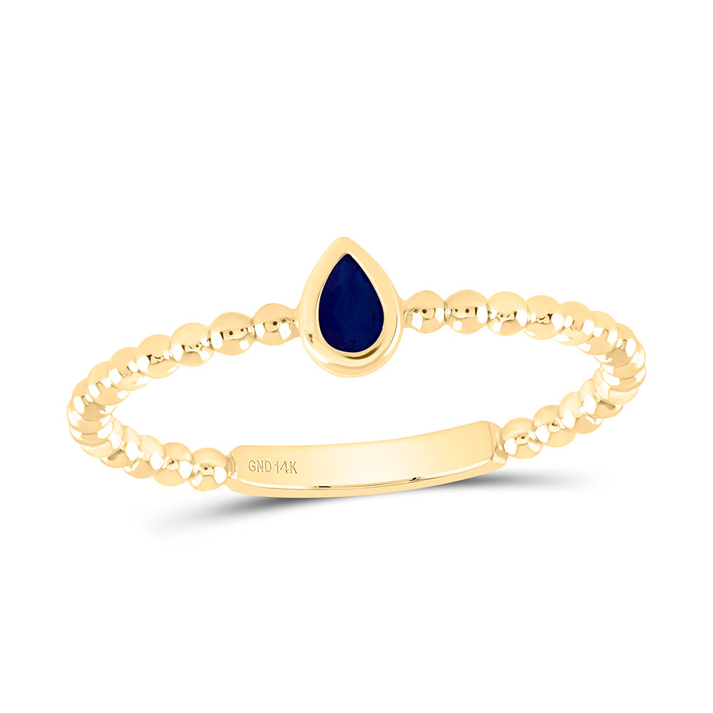 14K Yellow Or White Or Rose Gold 4X3Mm Pear Gem Ladies Ring
