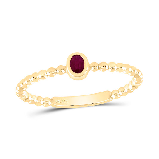 14K Yellow Or White Or Rose Gold 4X3Mm Oval Gem Ladies Ring