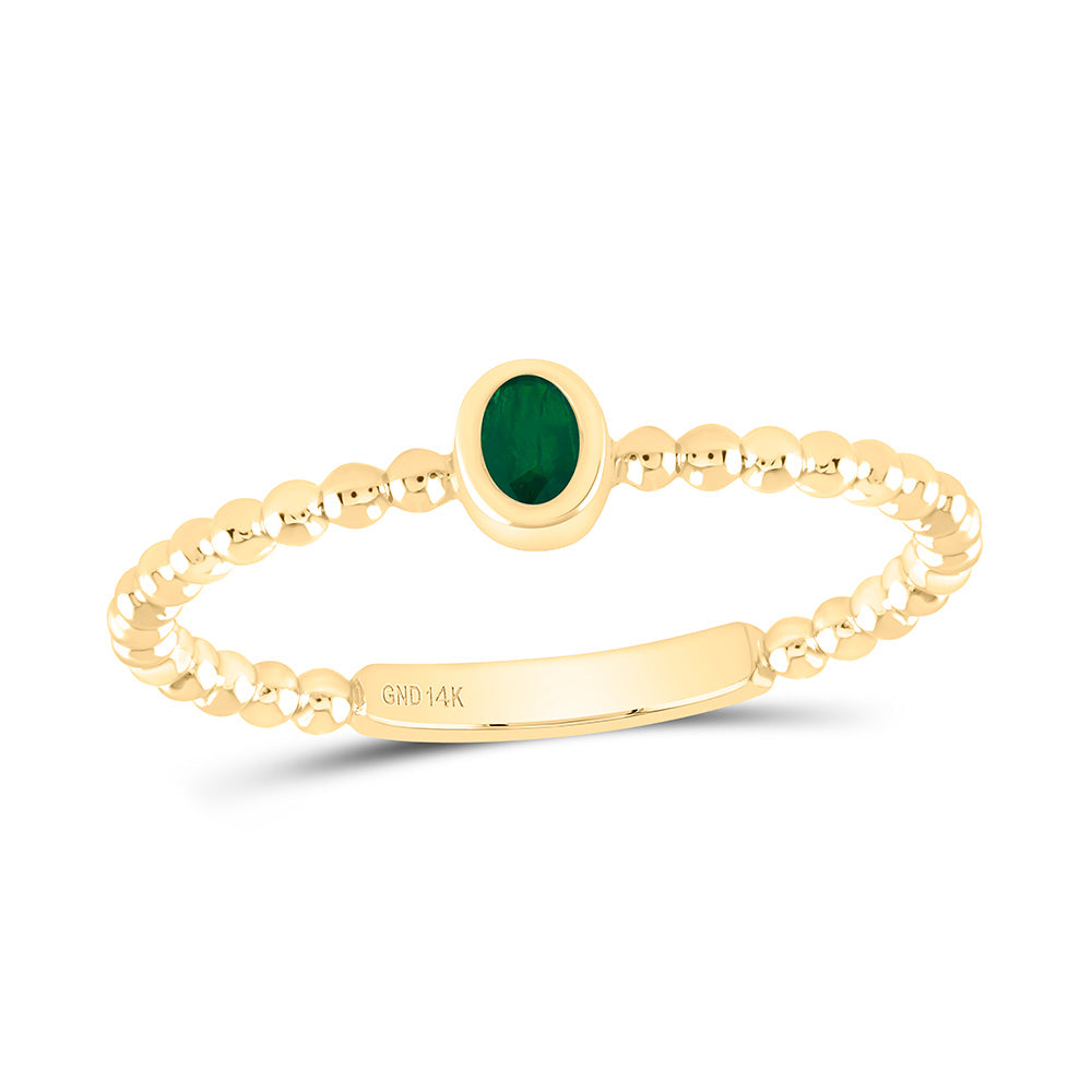 14K Yellow Or White Or Rose Gold 4X3Mm Oval Gem Ladies Ring