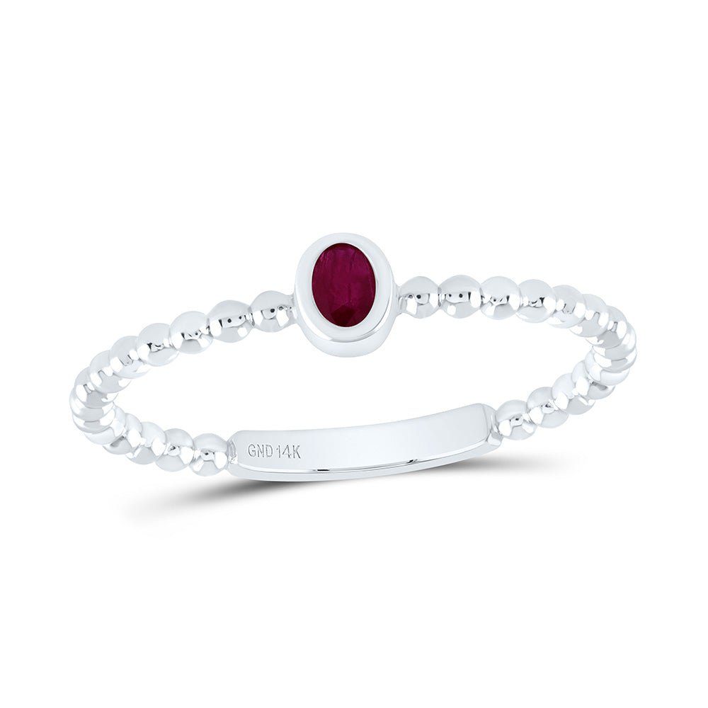 14K Yellow Or White Or Rose Gold 4X3Mm Oval Gem Ladies Ring
