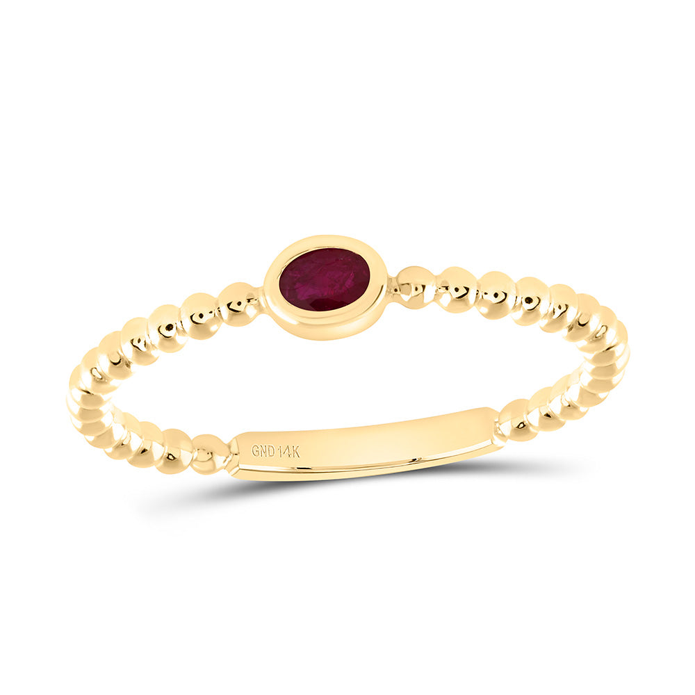 14K Yellow Or White Or Rose Gold 4X3Mm Oval Gem Ladies Ring