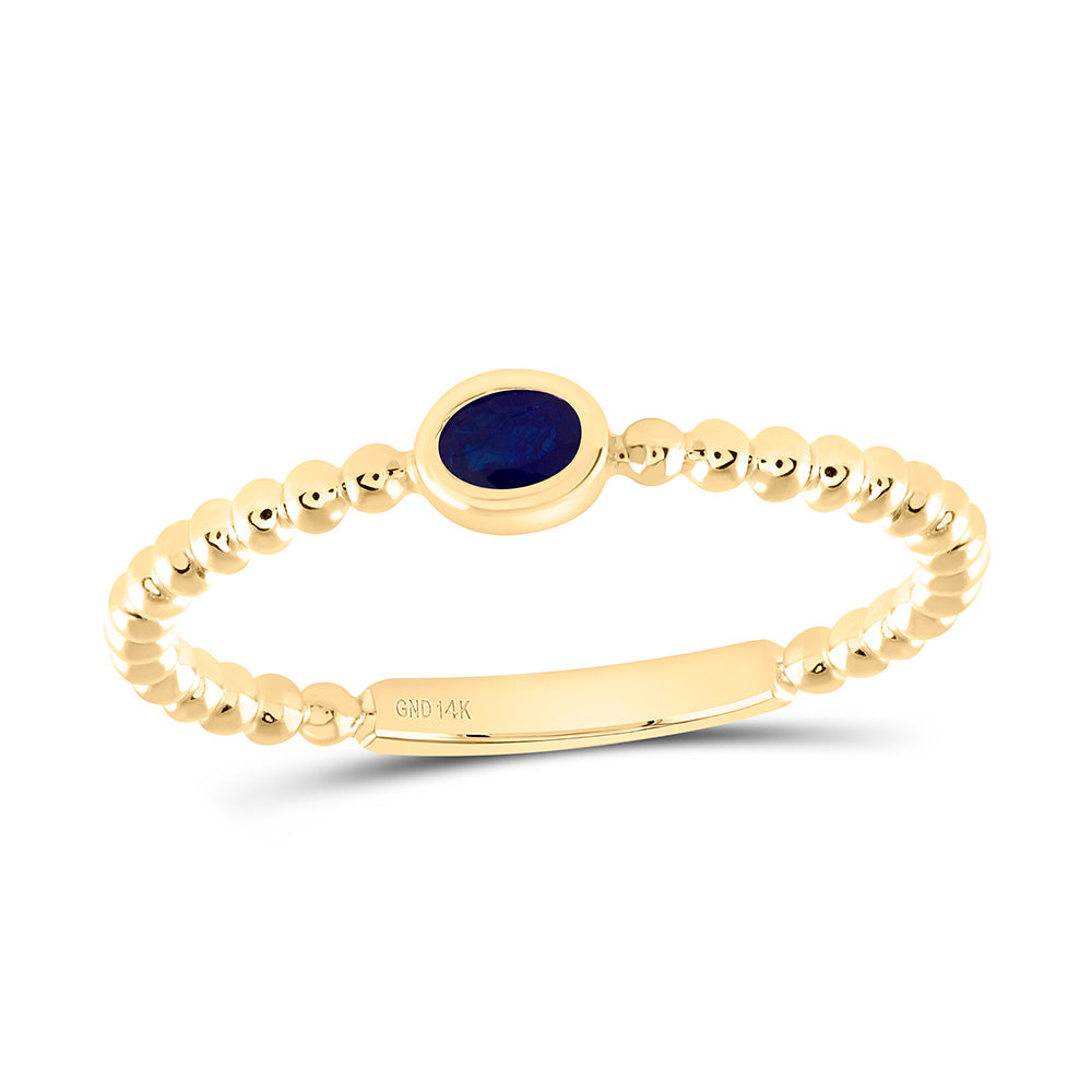 14K Yellow Or White Or Rose Gold 4X3Mm Oval Gem Ladies Ring