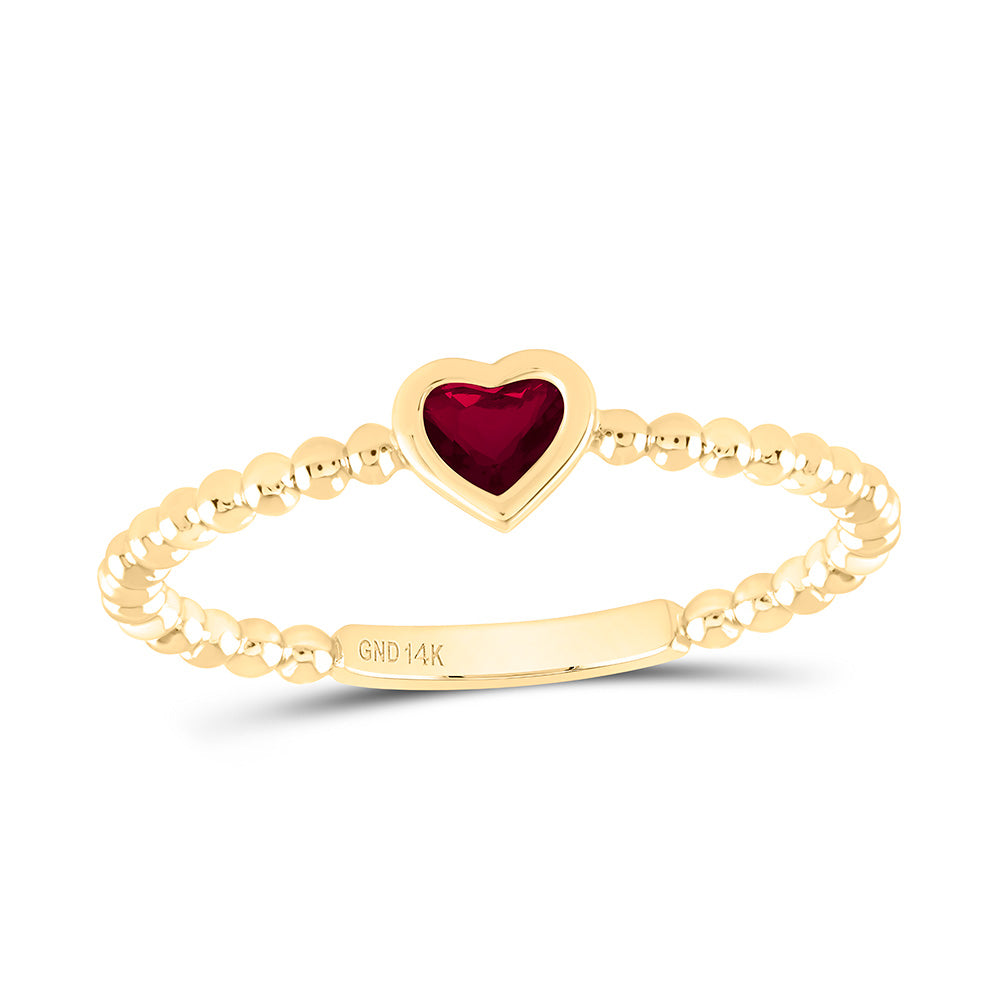 14K Yellow Or White Or Rose Gold 3.4X3.4Mm Gem Heart Ladies Ring