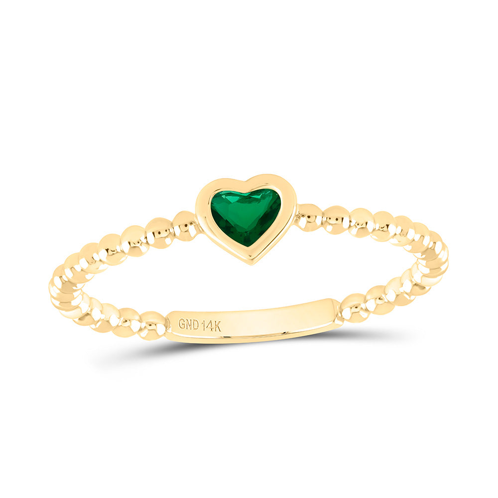 14K Yellow Or White Or Rose Gold 3.4X3.4Mm Gem Heart Ladies Ring
