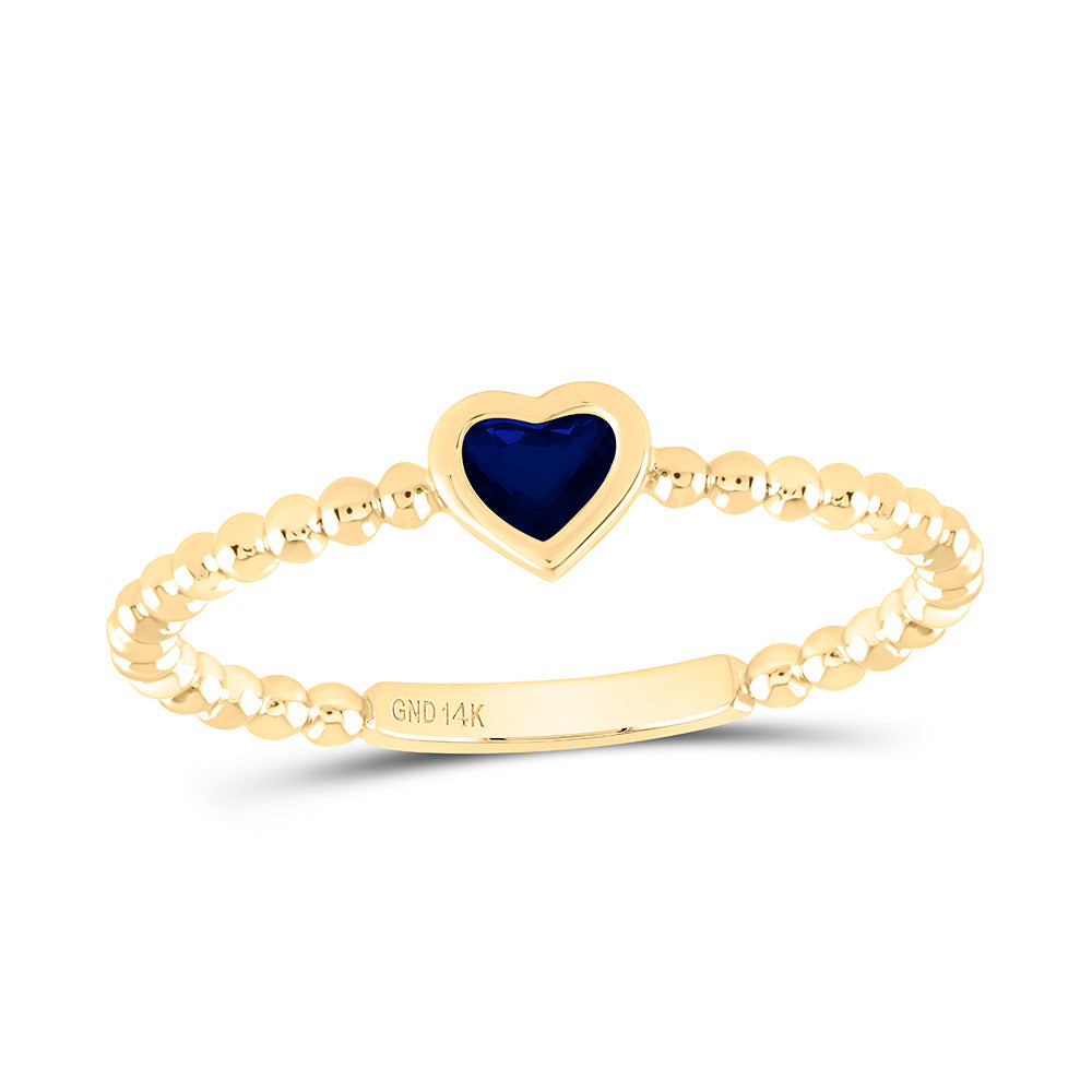 14K Yellow Or White Or Rose Gold 3.4X3.4Mm Gem Heart Ladies Ring