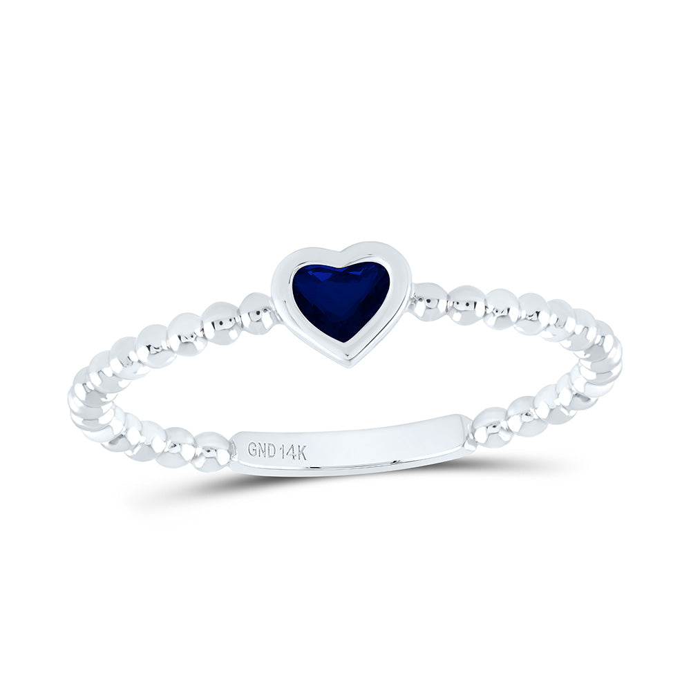 14K Yellow Or White Or Rose Gold 3.4X3.4Mm Gem Heart Ladies Ring