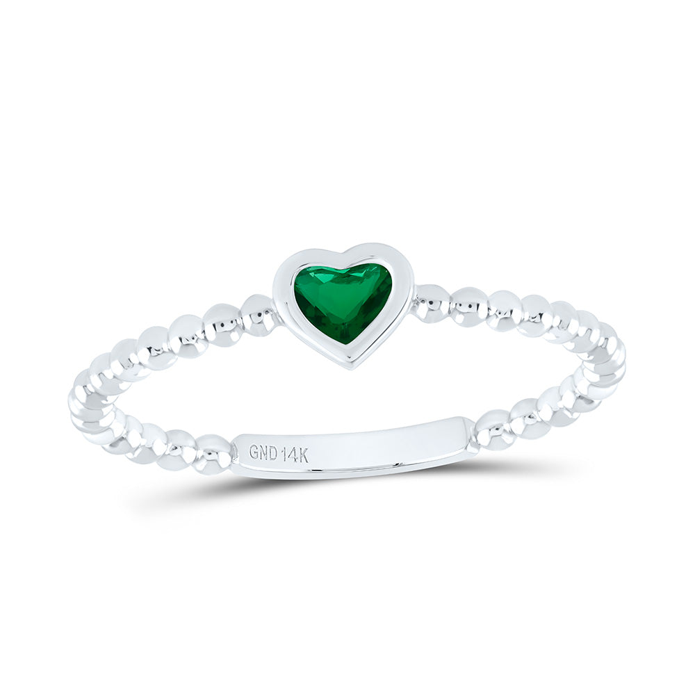 14K Yellow Or White Or Rose Gold 3.4X3.4Mm Gem Heart Ladies Ring