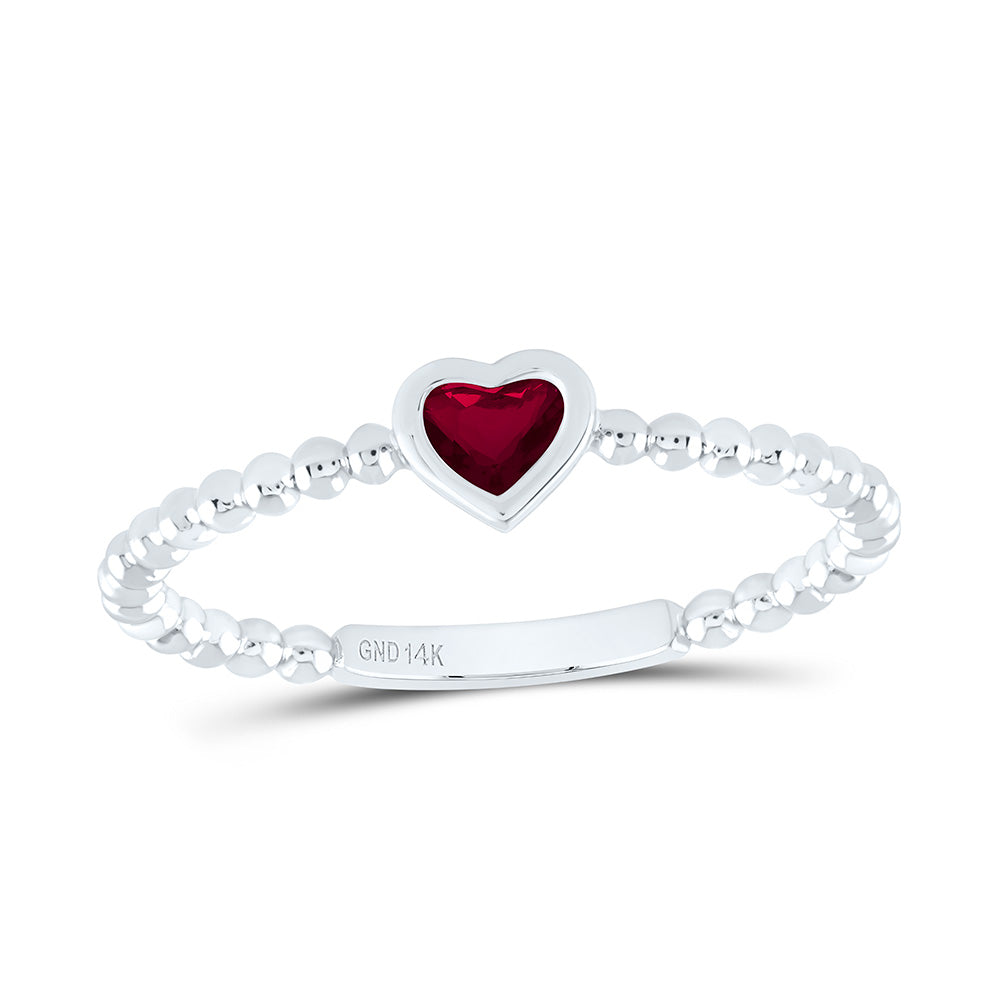 14K Yellow Or White Or Rose Gold 3.4X3.4Mm Gem Heart Ladies Ring