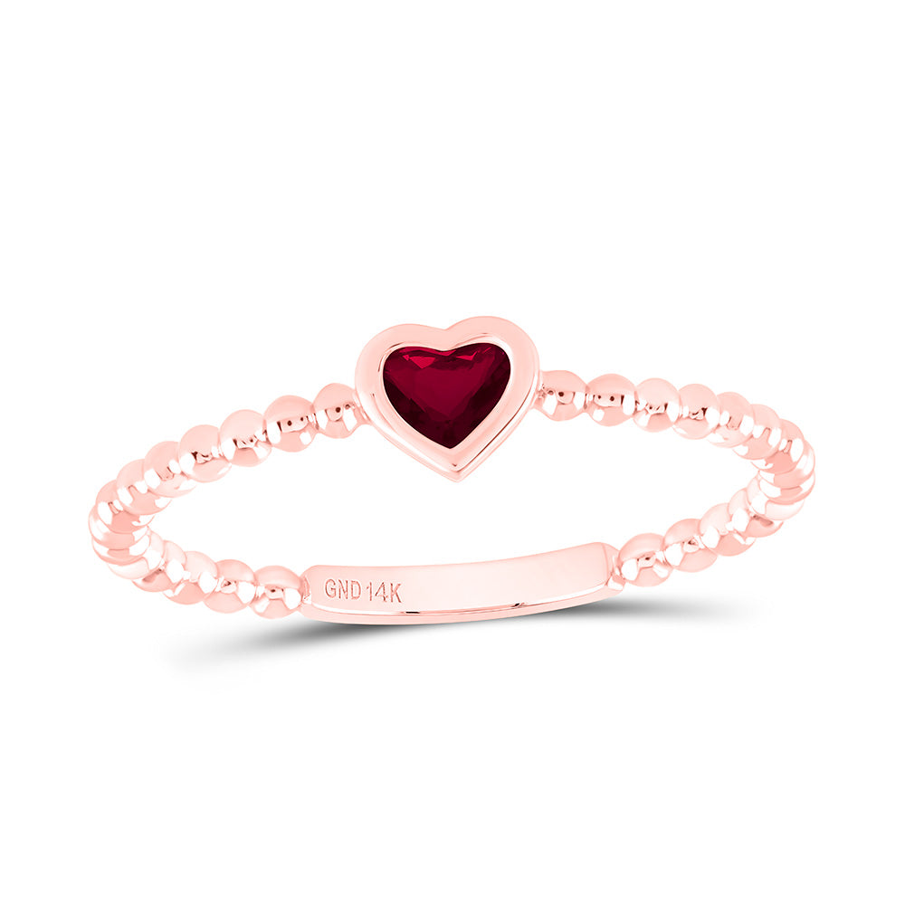 14K Yellow Or White Or Rose Gold 3.4X3.4Mm Gem Heart Ladies Ring