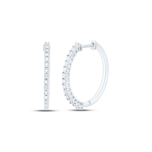 Sterling Silver 1/8Cttw Natural Diamond Gift Hoop Earring