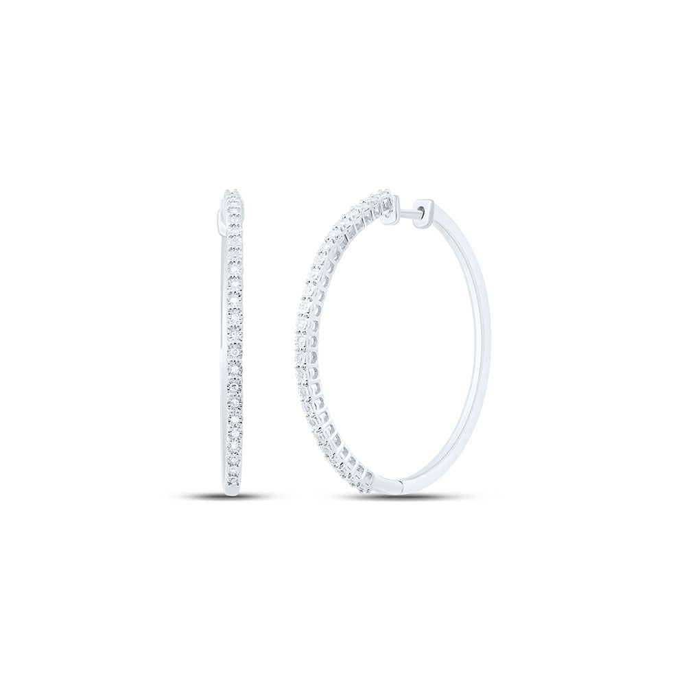 Sterling Silver 1/5Cttw Natural Diamond Gift Hoop Earring