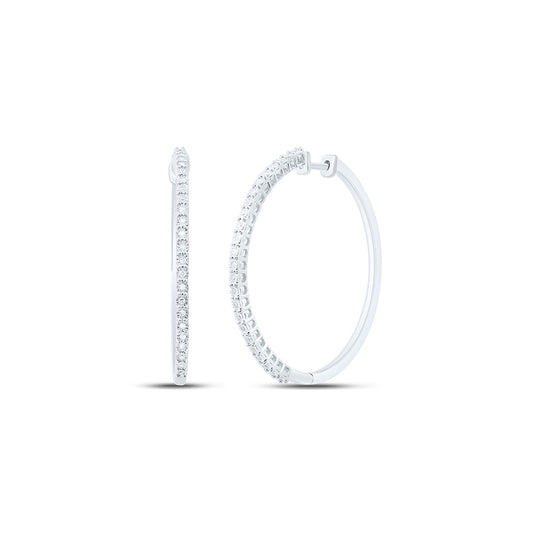 Sterling Silver 1/5Cttw Natural Diamond Gift Hoop Earring