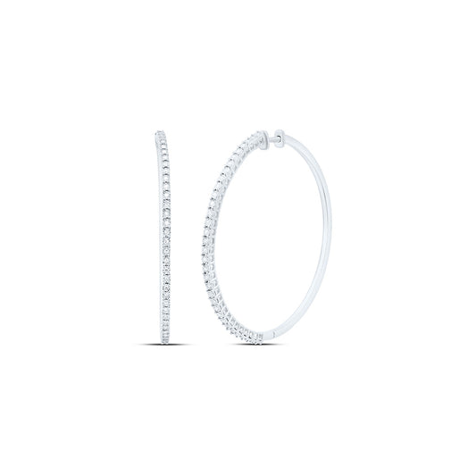 Sterling Silver 1/4Cttw Natural Diamond Gift Hoop Earring