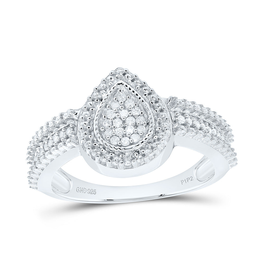 Sterling Silver 1/6Cttw Natural Diamond Pear Gift Ring
