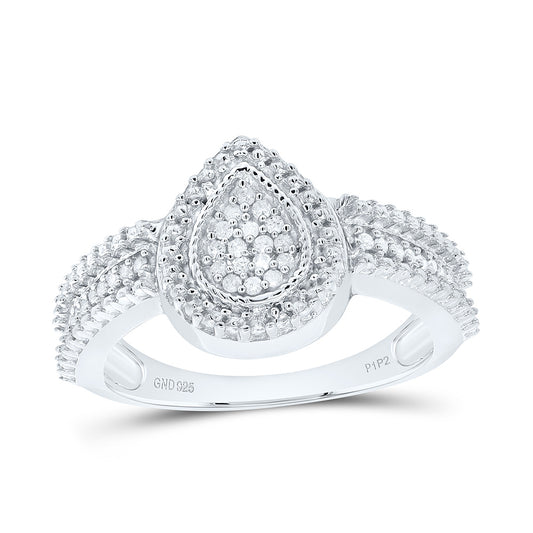 Sterling Silver 1/6Cttw Natural Diamond Pear Gift Ring