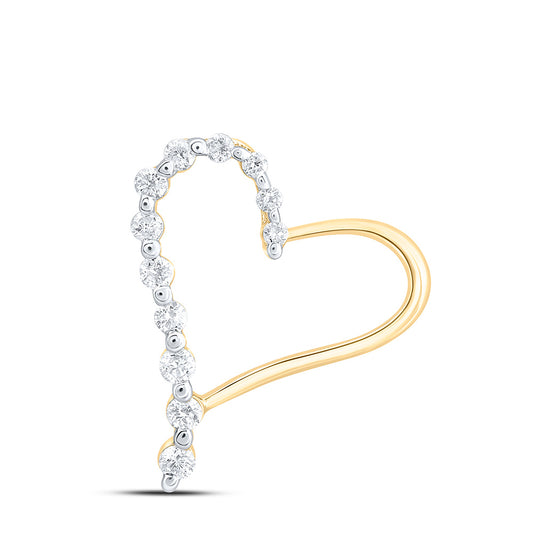 10K Yellow Or White Gold 1/6Cttw Natural Diamond Cn Fashion Heart Pendant