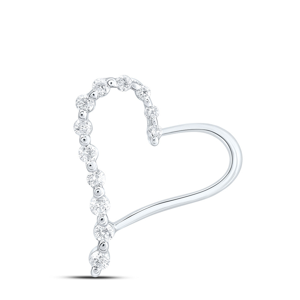 10K Yellow Or White Gold 1/6Cttw Natural Diamond Cn Fashion Heart Pendant