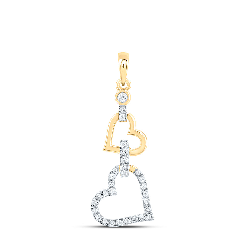 10K Yellow Or White Or Rose Gold 1/6Cttw Natural Diamond Cn Fashion Heart Pendant