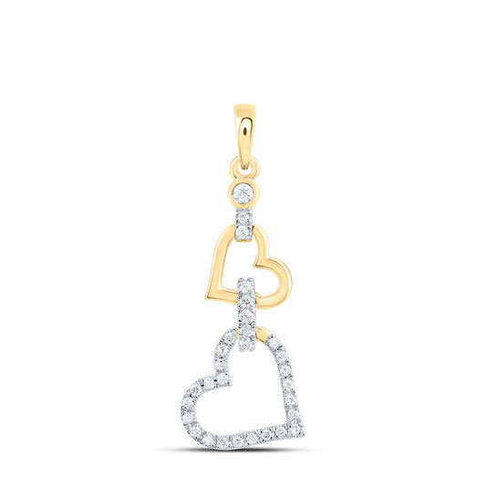 10K Yellow Or White Or Rose Gold 1/6Cttw Natural Diamond Cn Fashion Heart Pendant