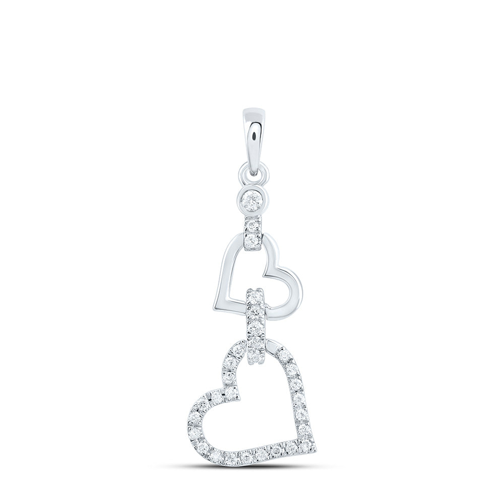 10K Yellow Or White Or Rose Gold 1/6Cttw Natural Diamond Cn Fashion Heart Pendant