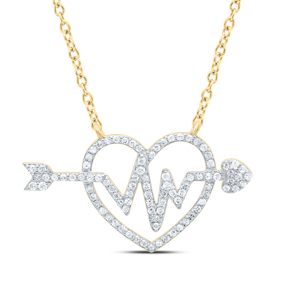 10K Yellow Or White Gold 1/3Cttw Natural Diamond Gift Heart Necklace (18 Inch)