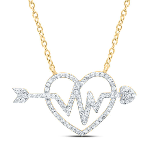 10K Yellow Or White Gold 1/3Cttw Natural Diamond Gift Heart Necklace (18 Inch)