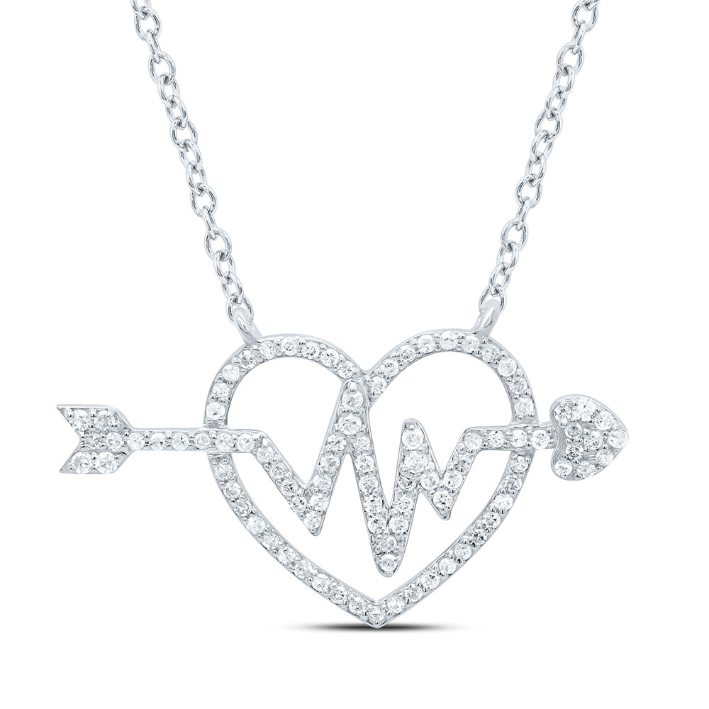10K Yellow Or White Gold 1/3Cttw Natural Diamond Gift Heart Necklace (18 Inch)
